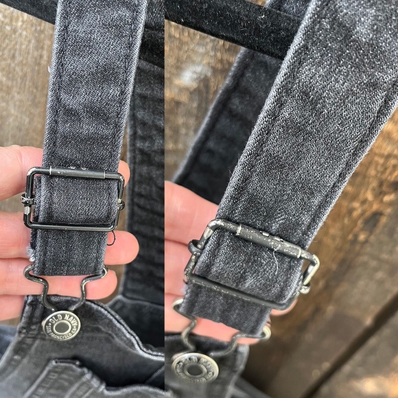 Old Navy Skinny Overalls In Washed Black Sz 4 Petite - Picture 14 of 16